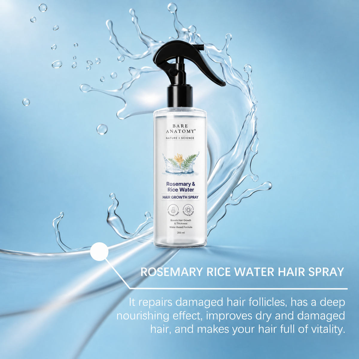 Rosemary & Rice Water Hair Growth Spray